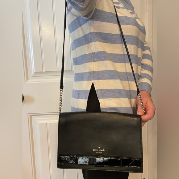 Like New Kate Spade Leather Crossbody with Patent Bow - Picture 15 of 15